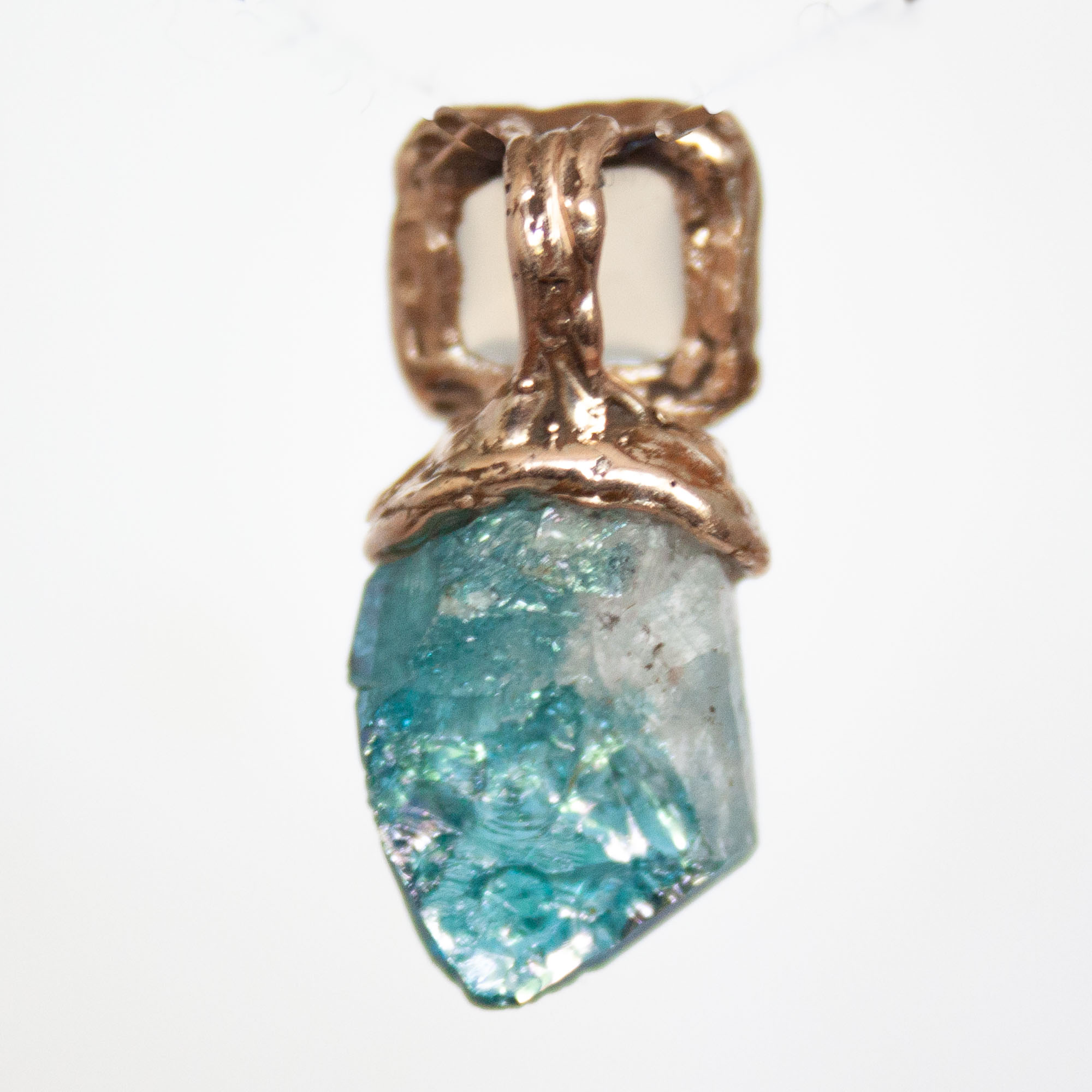 9K Gold Moonstone Aqua Aura Pendant - Image 4