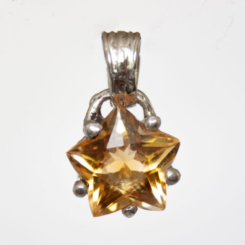 Citrine Star Silver Pendant