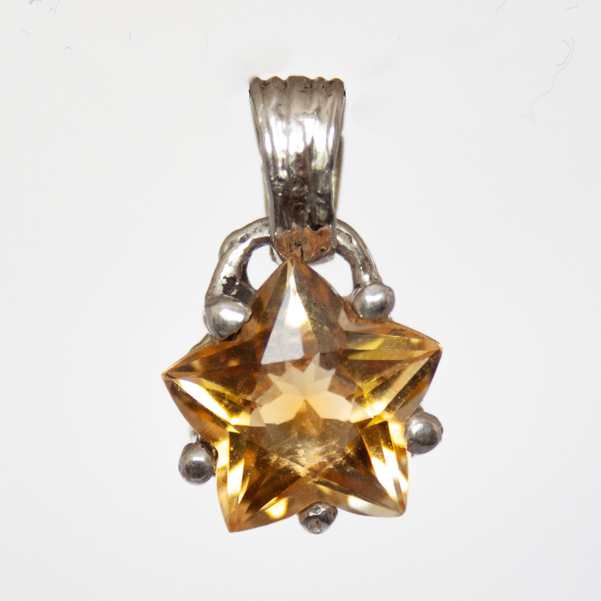 Citrine Star Silver Pendant
