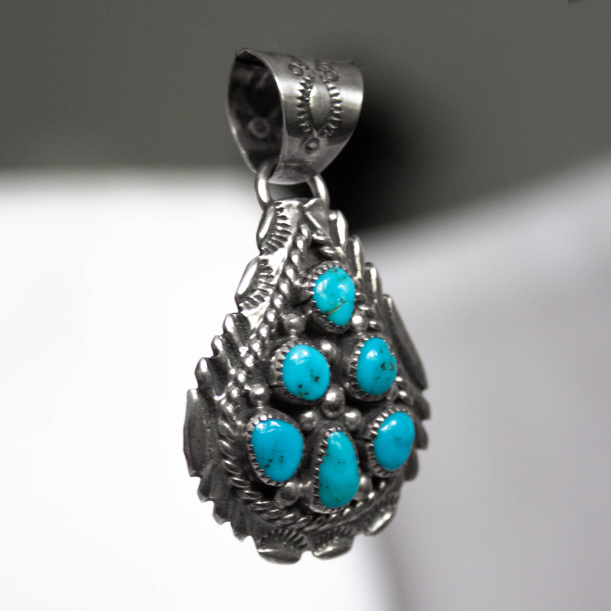 Classic Navajo Turquoise Pendant - Image 2