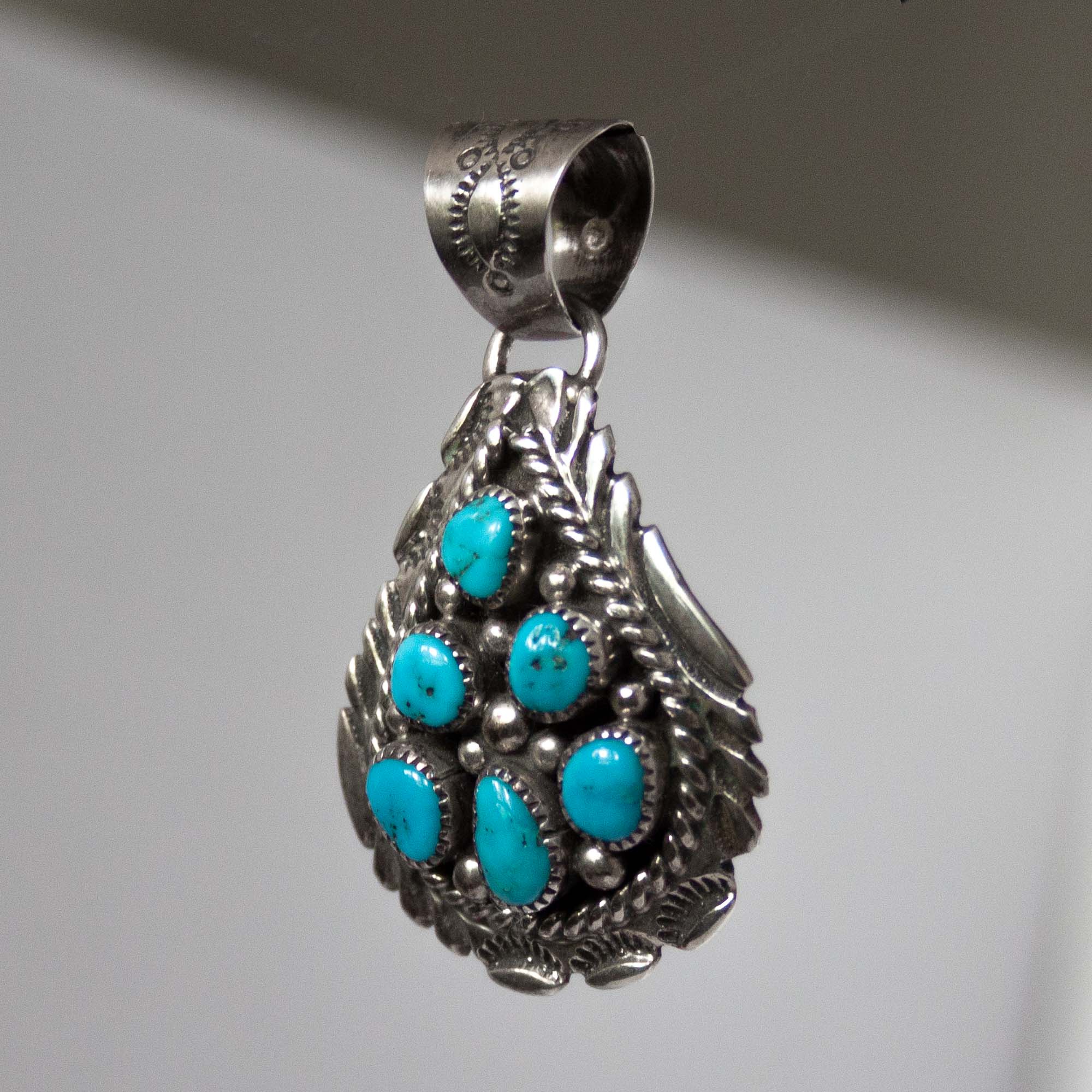 Classic Navajo Turquoise Pendant - Image 3