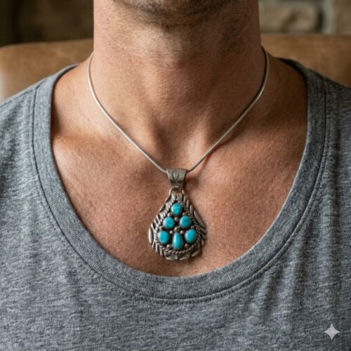 Classic Navajo Turquoise Pendant