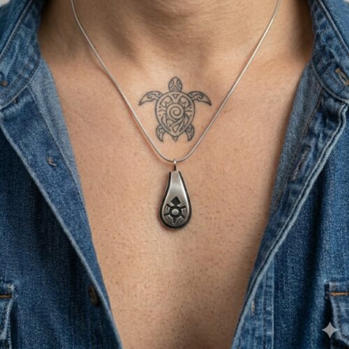 Hopi Turtle Silver Pendant