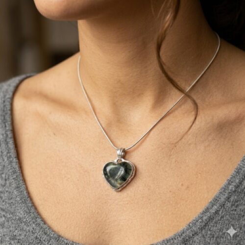 Moss Agate Heart Pendant