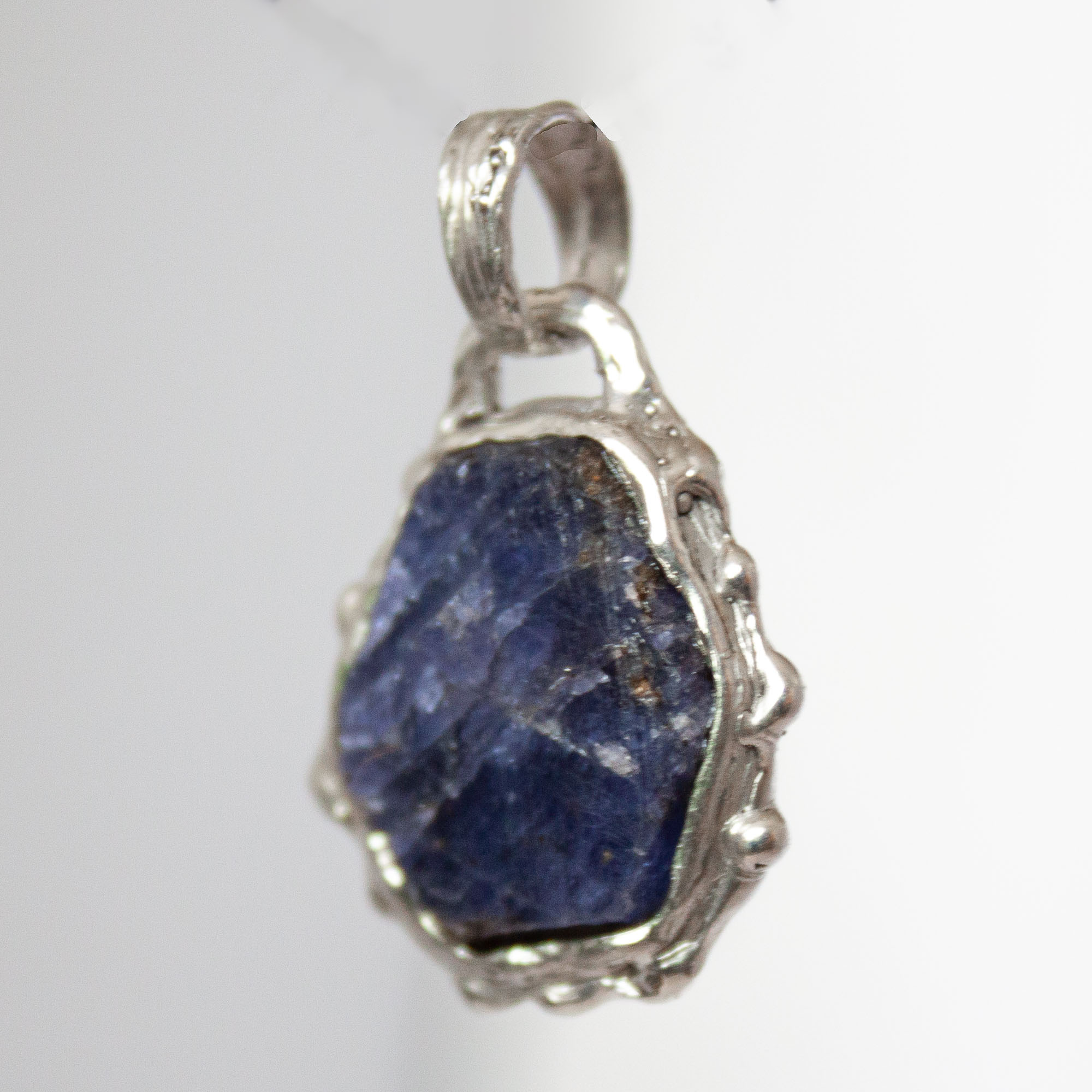 Raw Blue Sapphire Pendant - Image 6