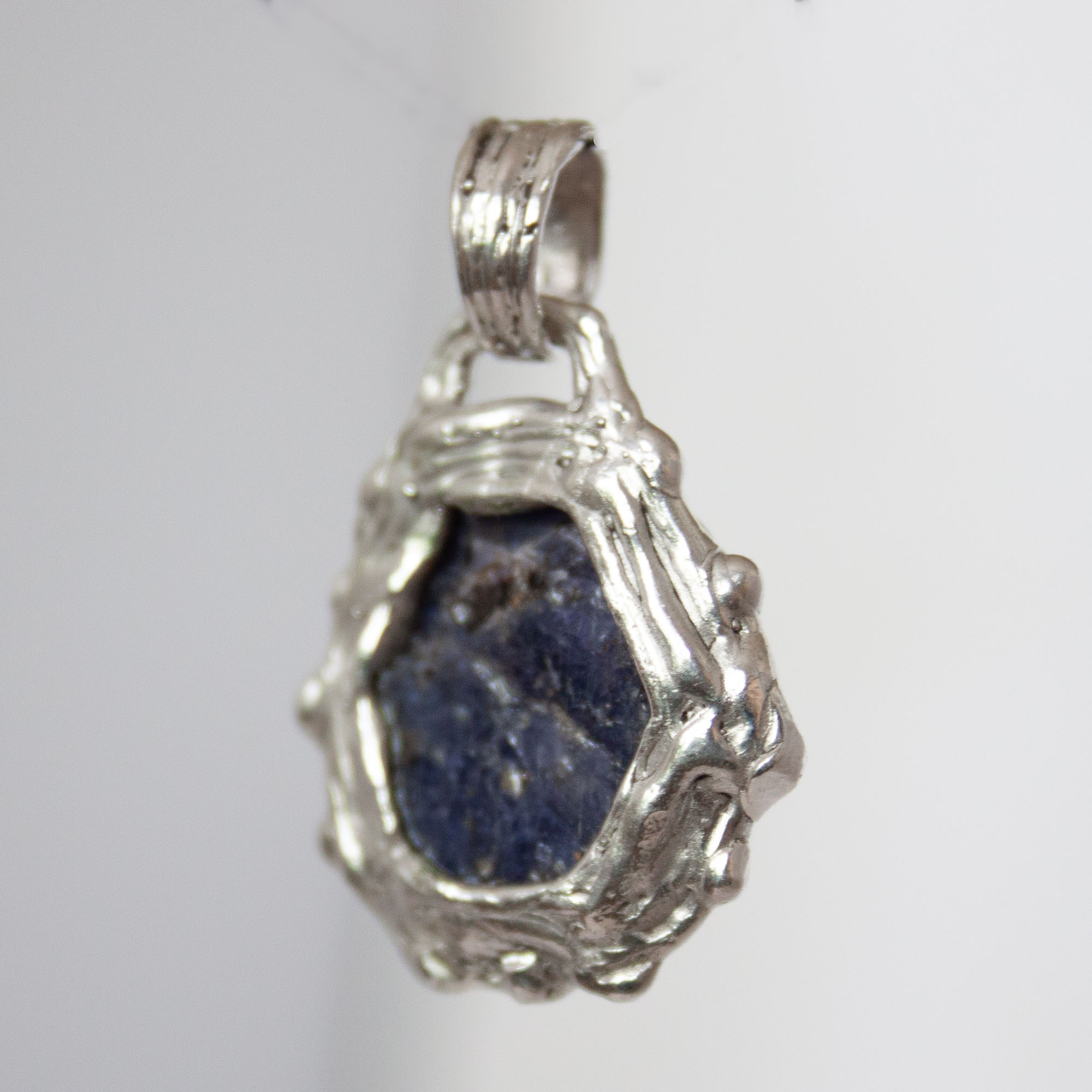 Raw Blue Sapphire Pendant - Image 3