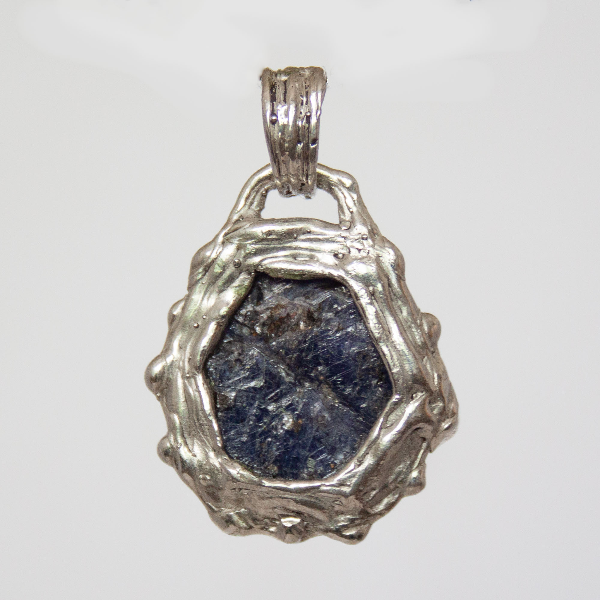 Raw Blue Sapphire Pendant - Image 4