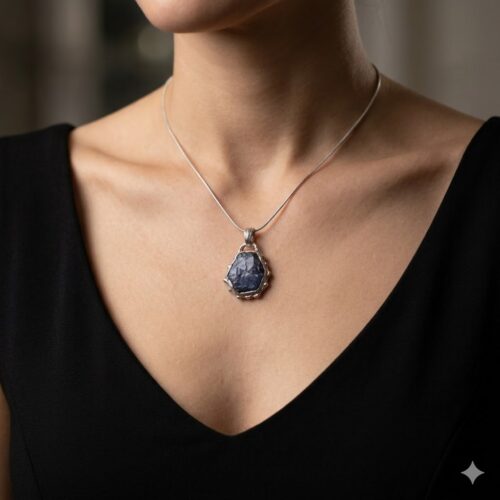 Raw Blue Sapphire Pendant