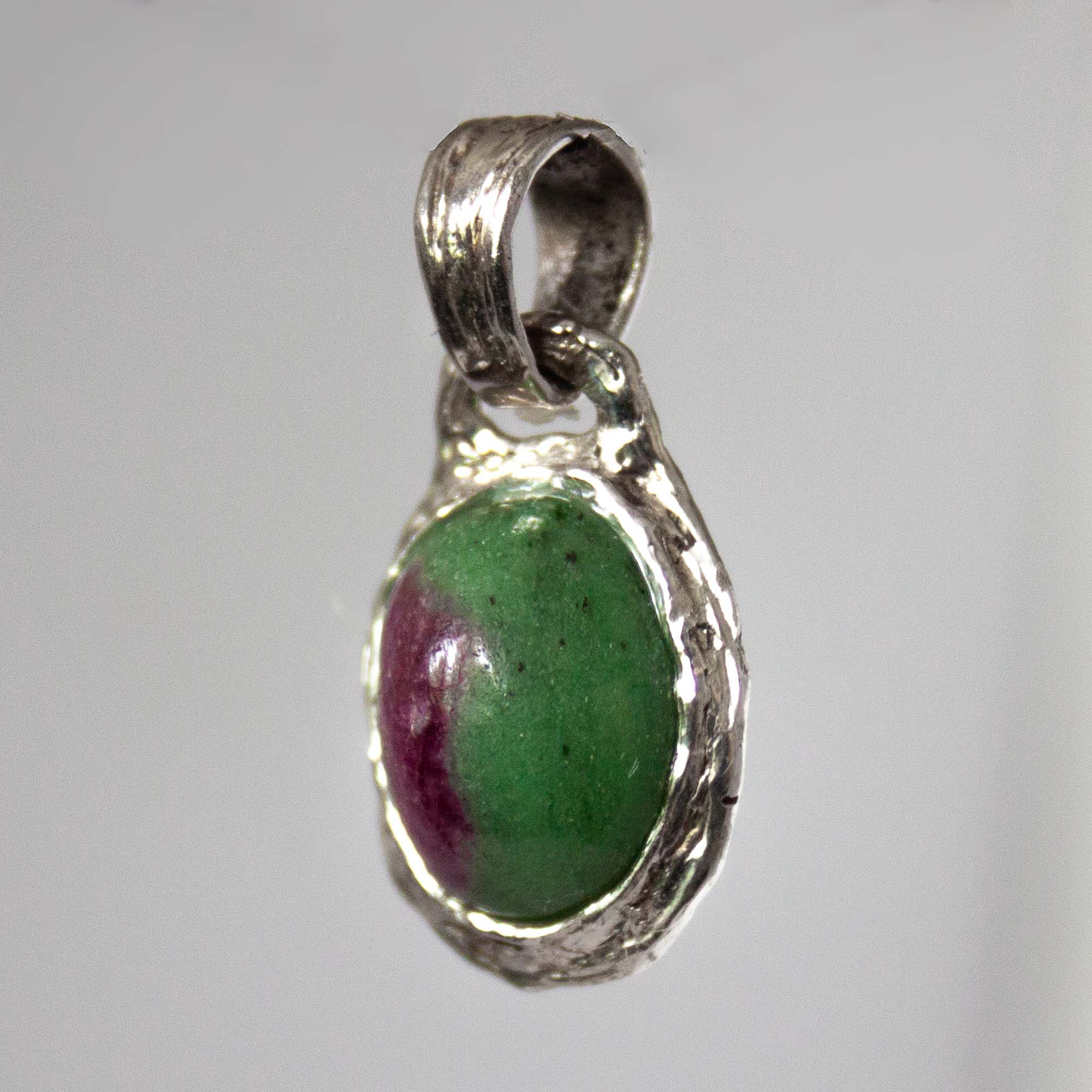 Ruby Fuschite Silver Pendant - Image 6