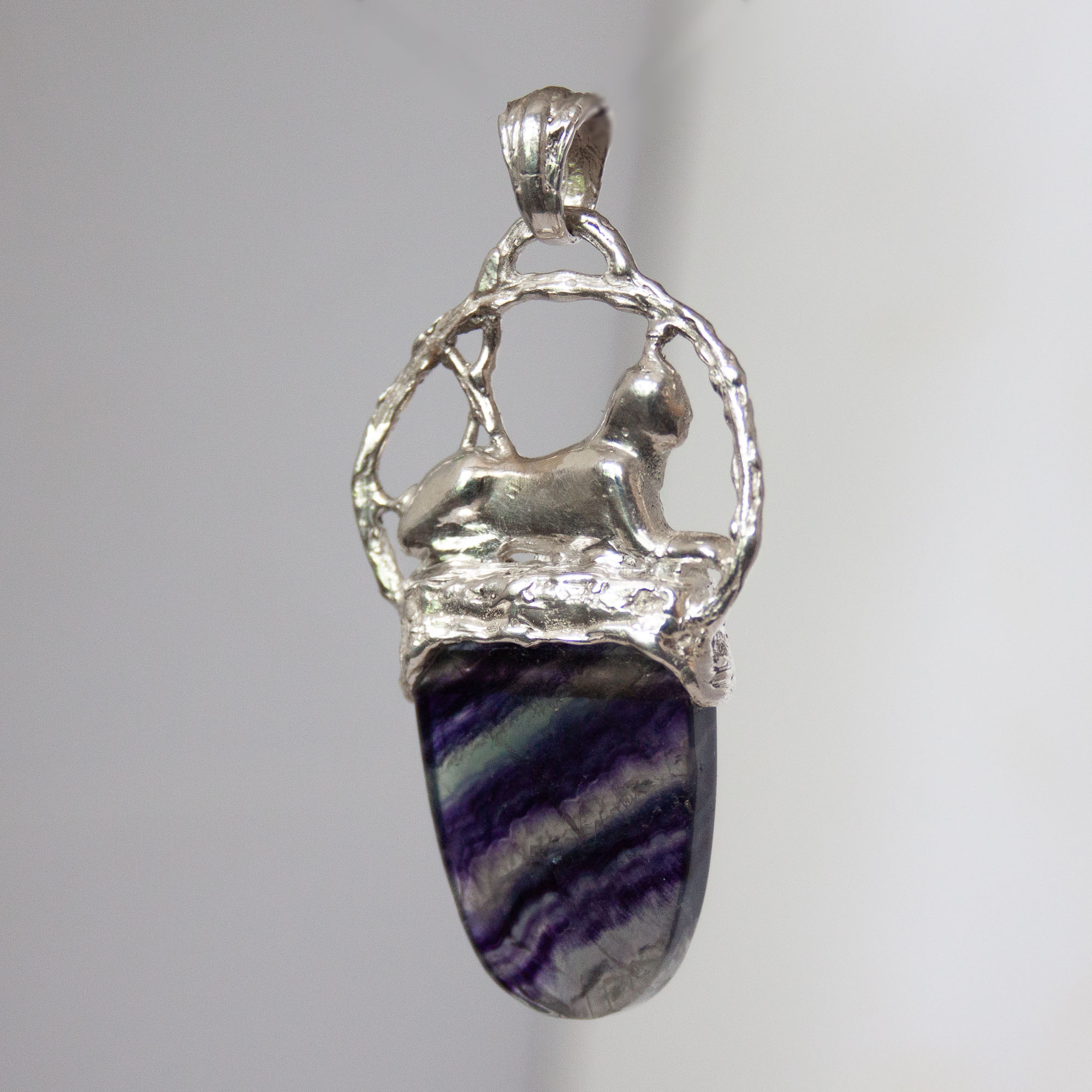 Silver Sphinx Fluorite Pendant - Image 6