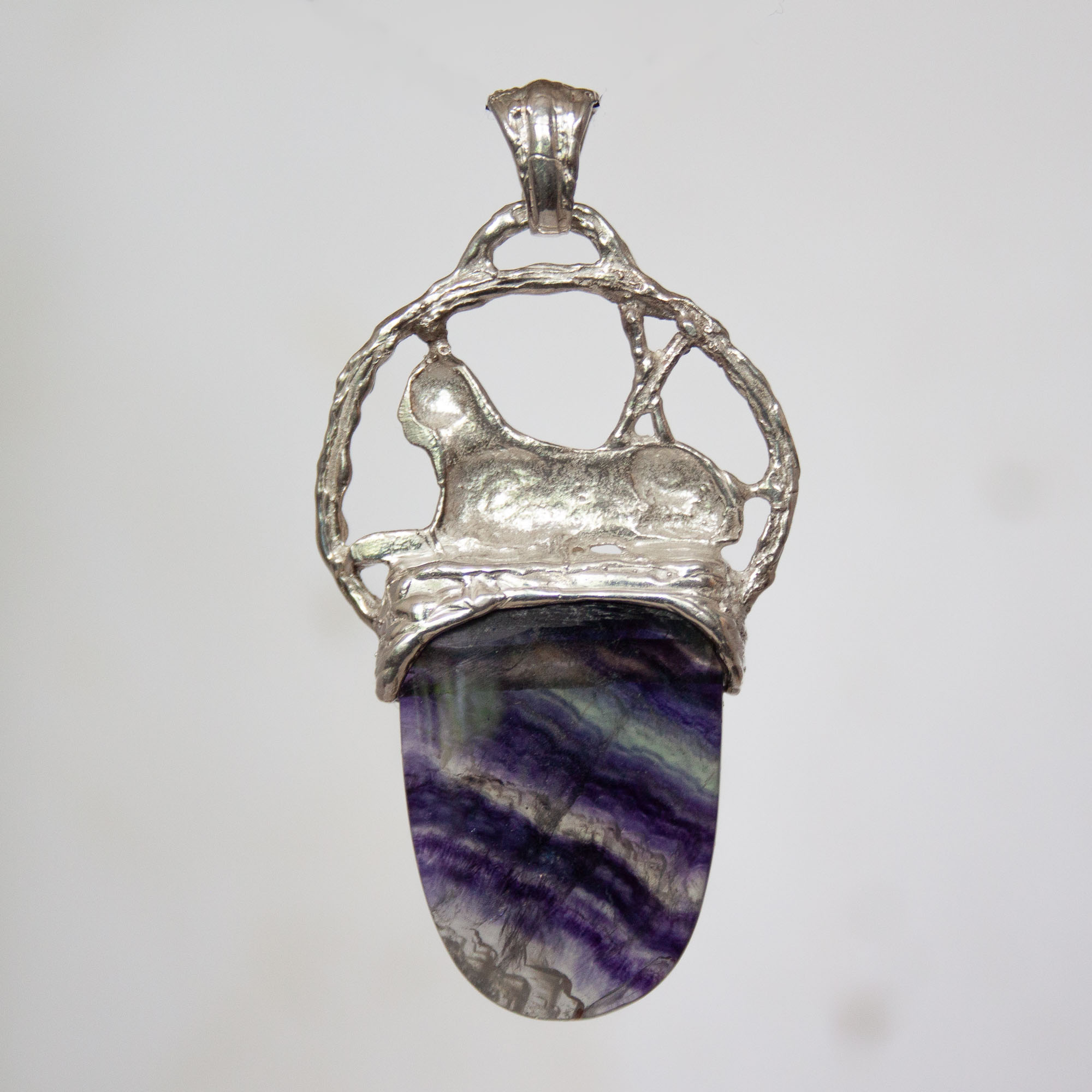 Silver Sphinx Fluorite Pendant - Image 4