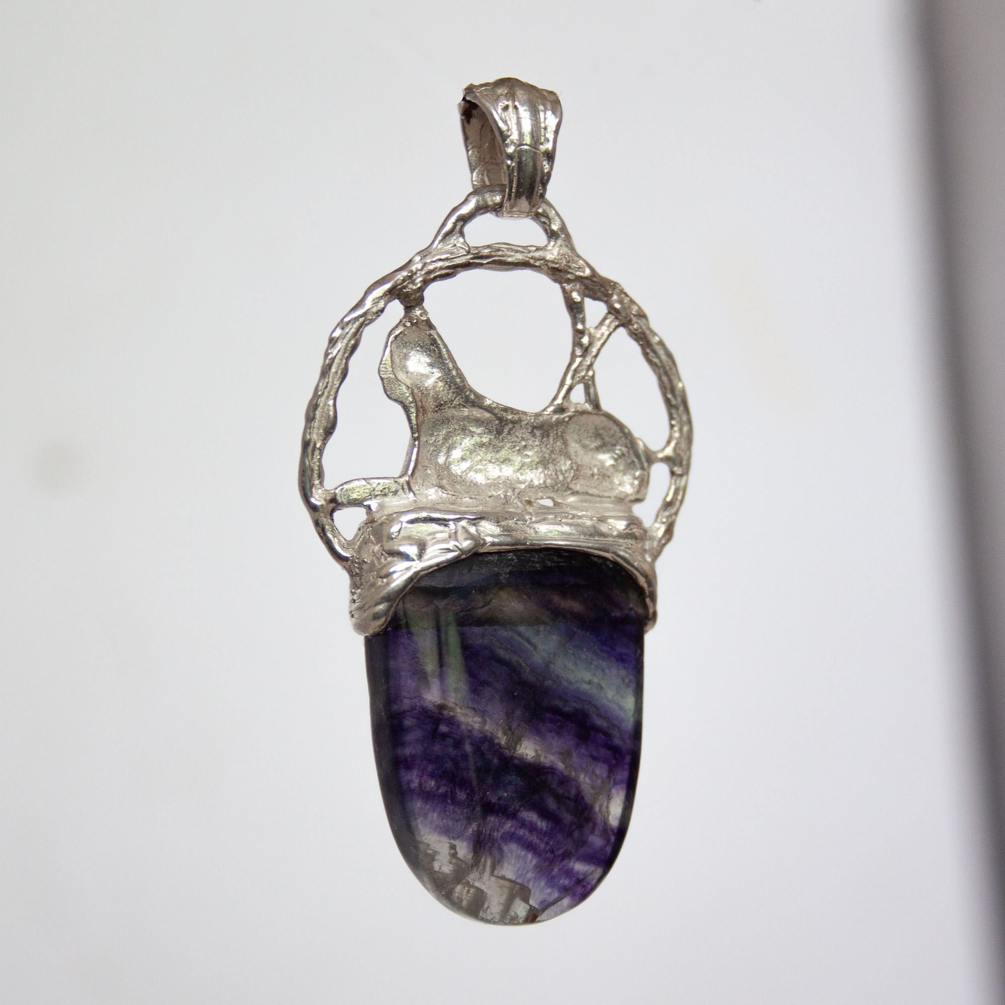 Silver Sphinx Fluorite Pendant - Image 5