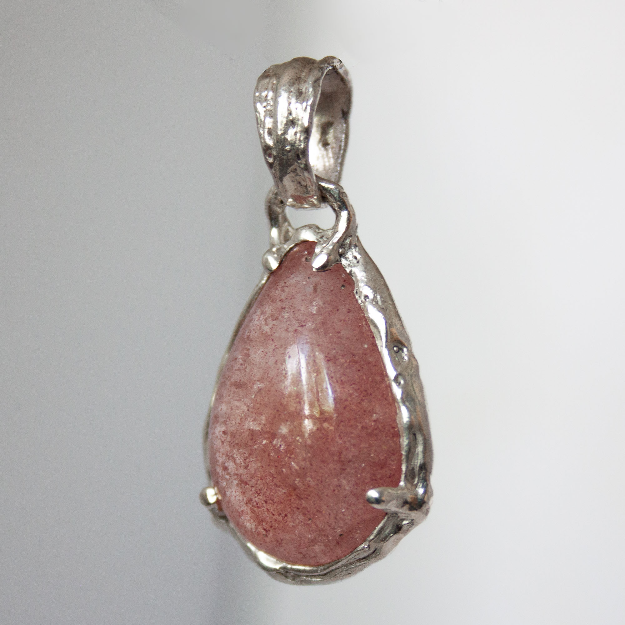 Strawberry Quartz Silver Pendant - Image 6