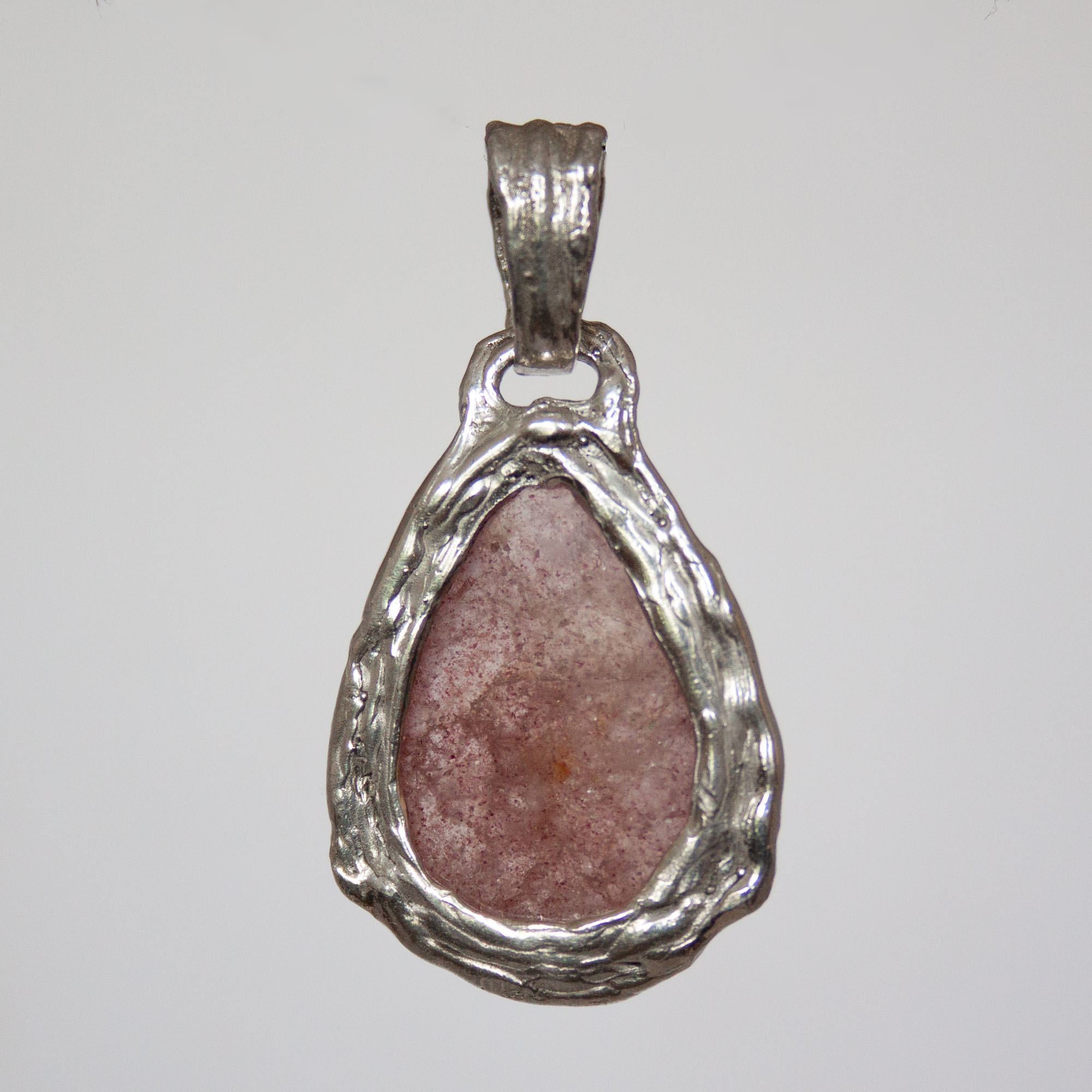 Strawberry Quartz Silver Pendant - Image 4