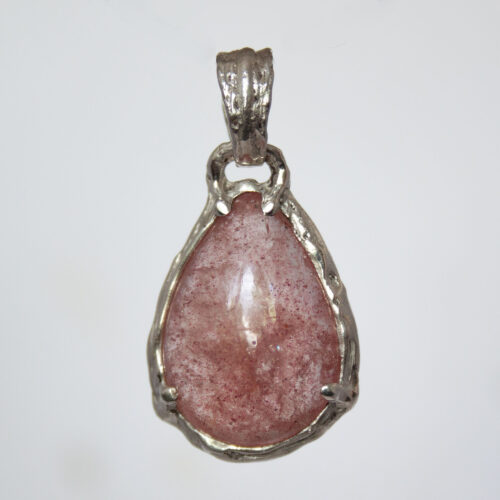 Strawberry Quartz Silver Pendant