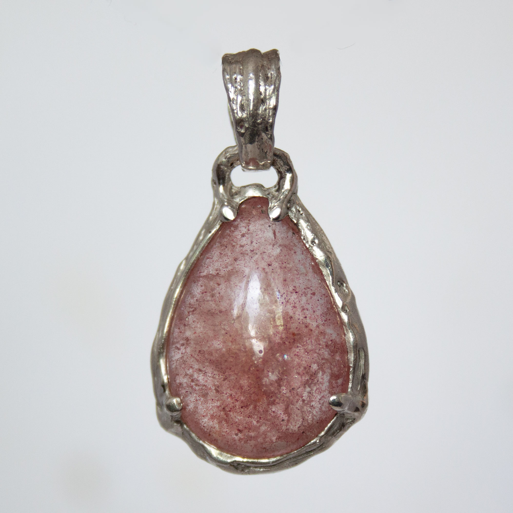 Strawberry Quartz Silver Pendant