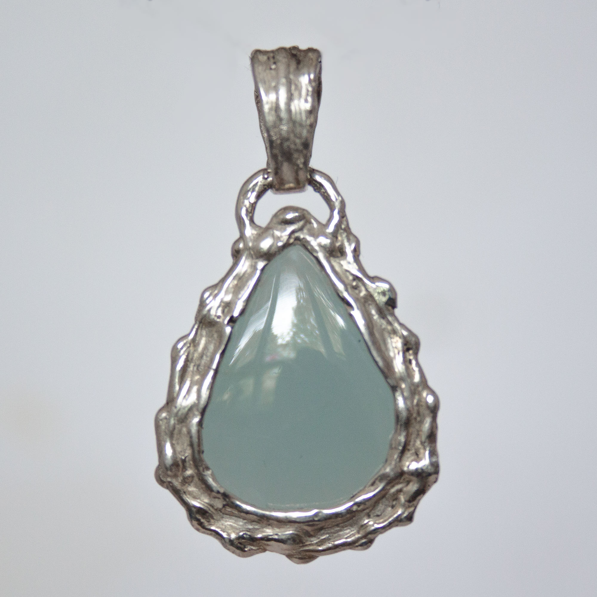 Teardrop Aquamarine Silver Pendant - Image 4