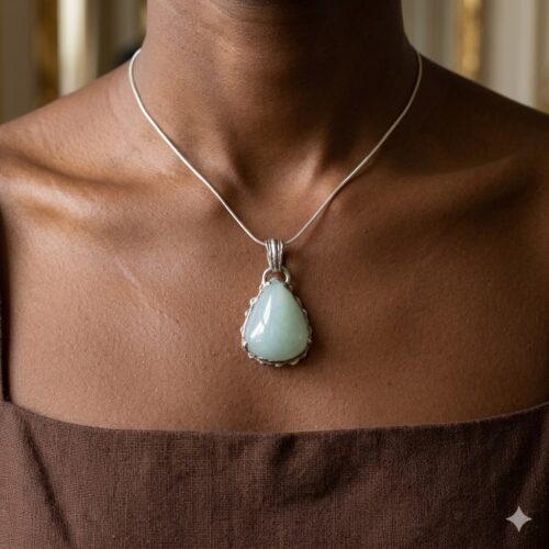 Teardrop Aquamarine Silver Pendant