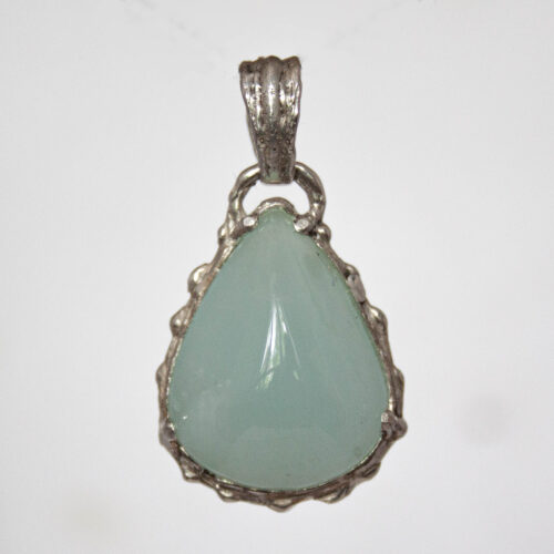 Teardrop Aquamarine Silver Pendant