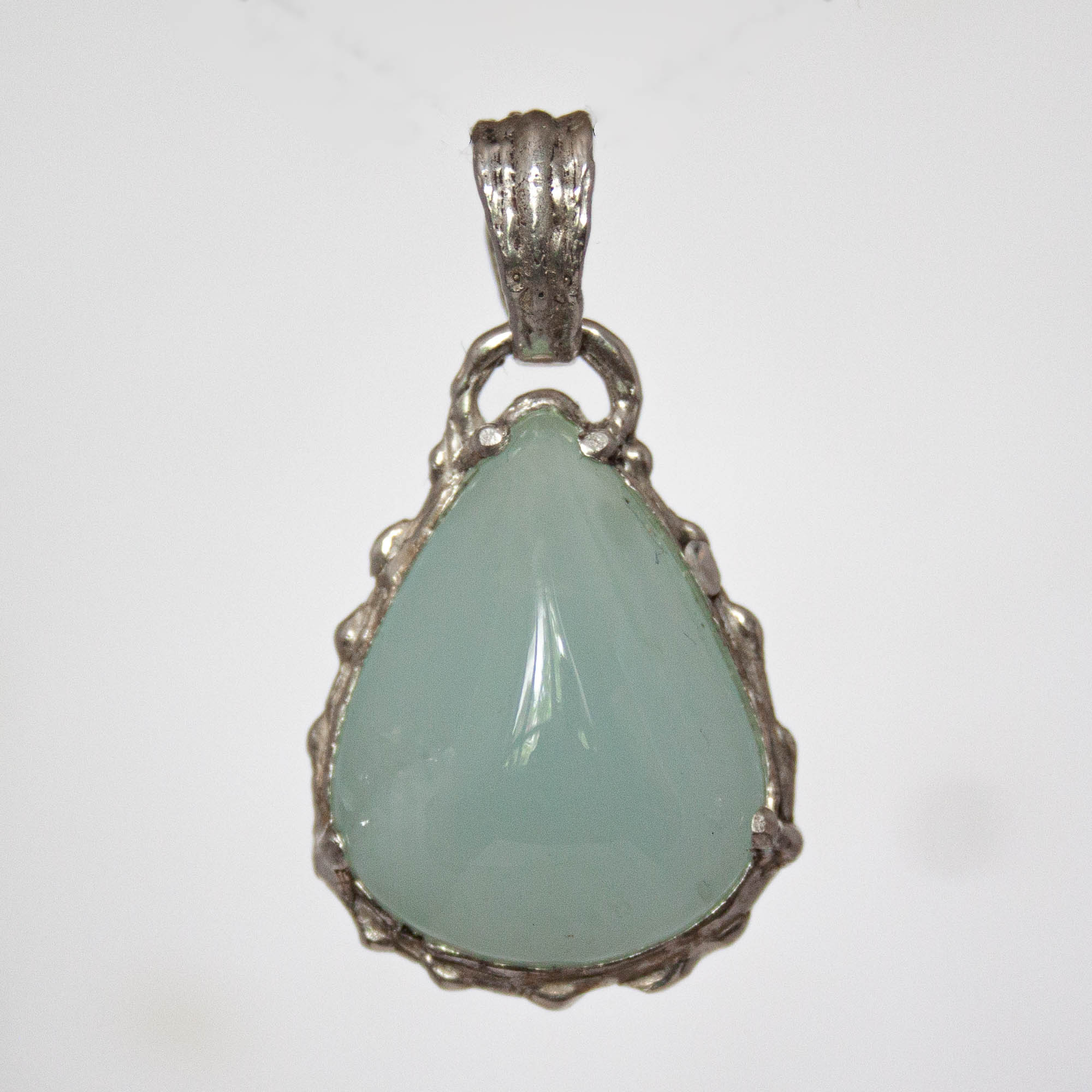 Teardrop Aquamarine Silver Pendant