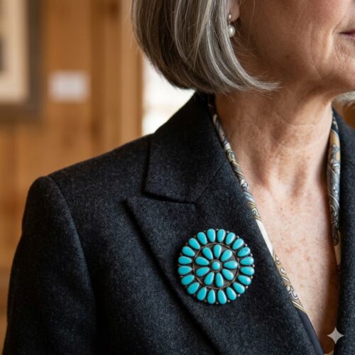 Turquoise Navajo Pin Brooch