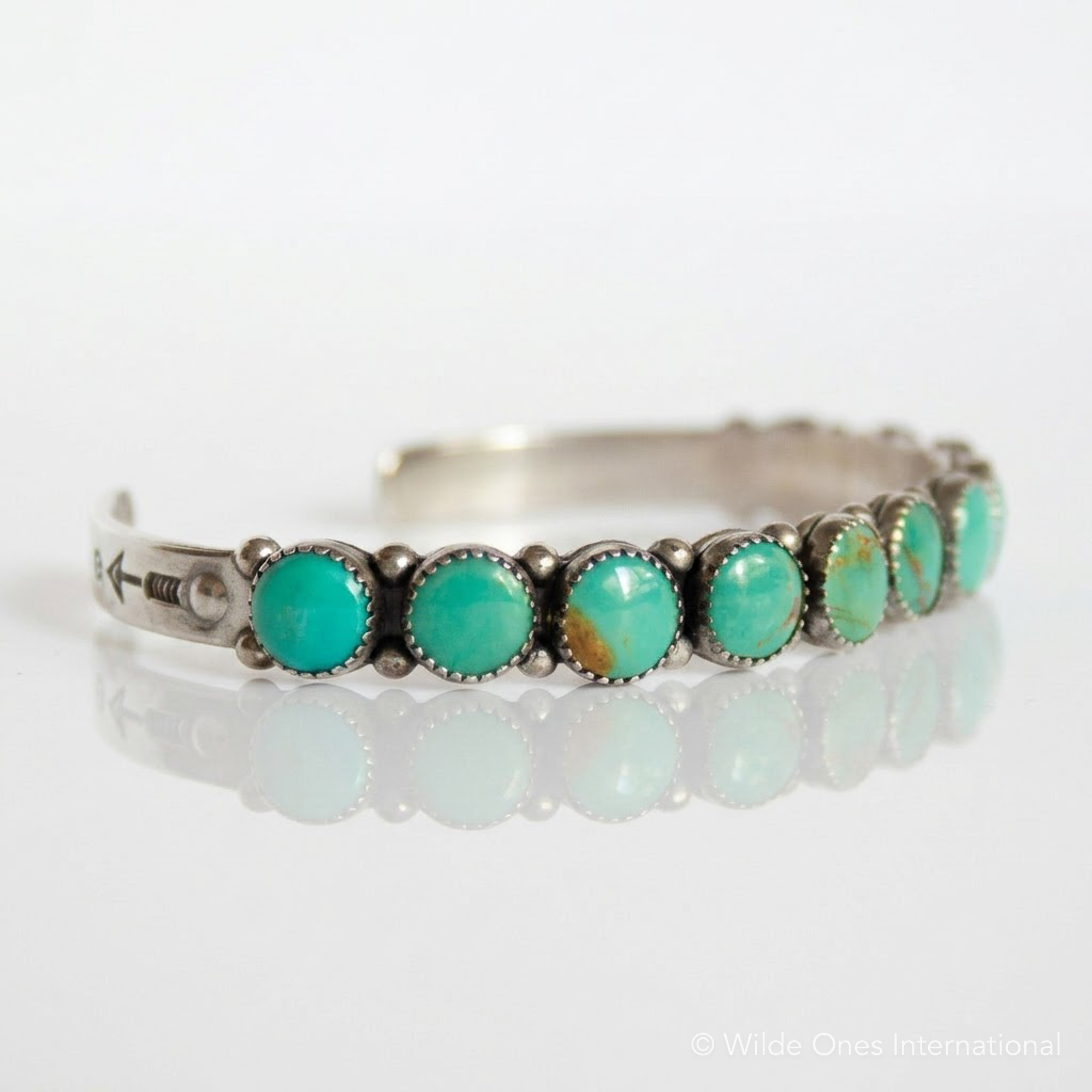 1940s Green Turquoise Bracelet - Image 2