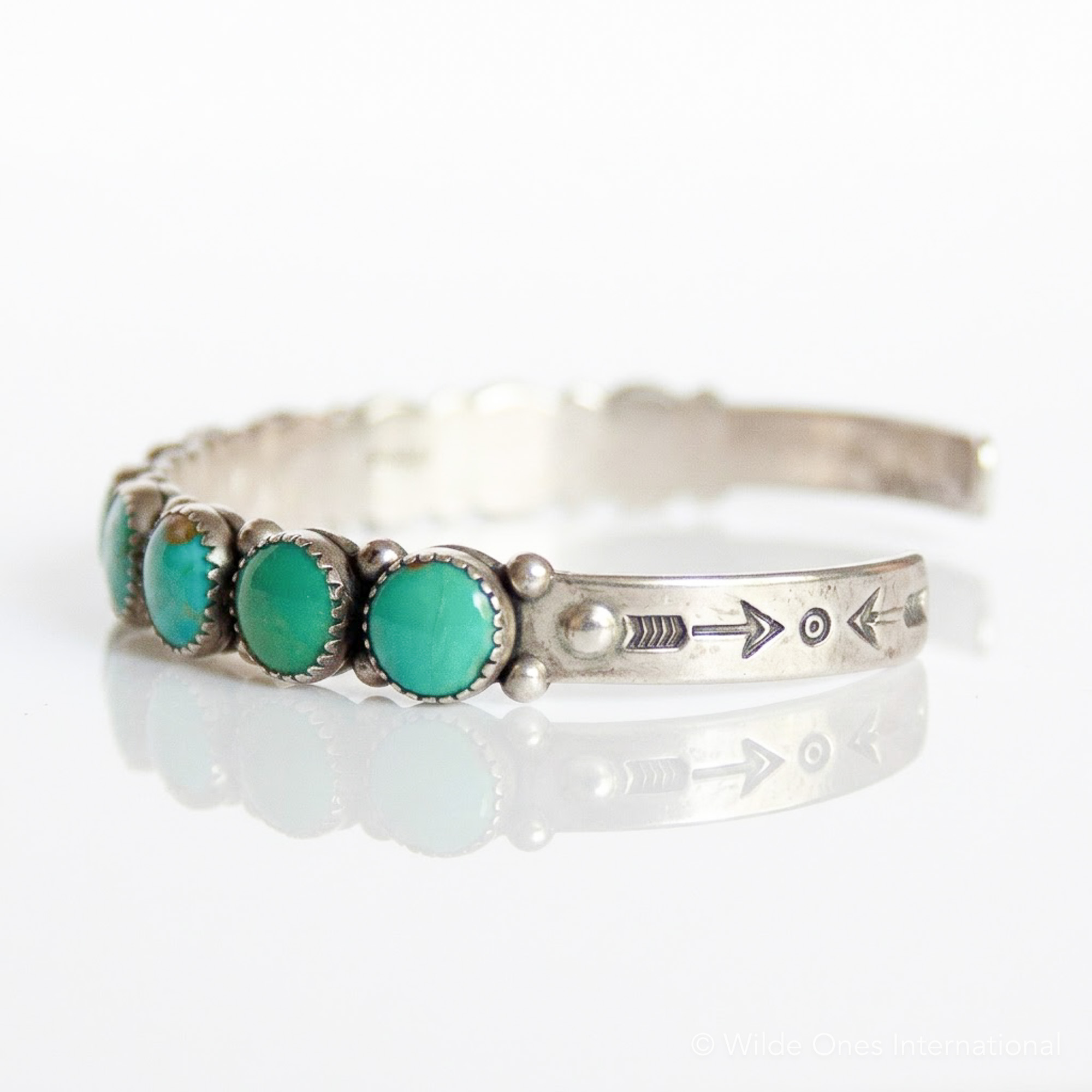 1940s Green Turquoise Bracelet - Image 6