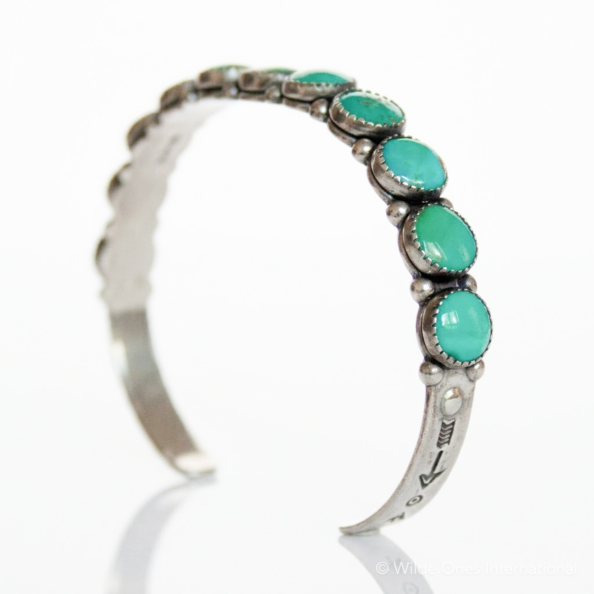 1940s Green Turquoise Bracelet - Image 8