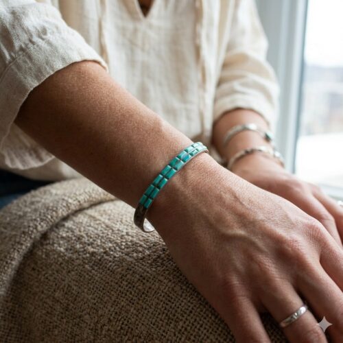 1970s Two-Row Turquoise Bracelet