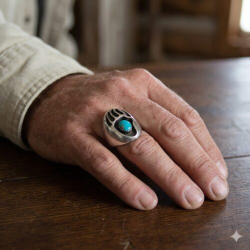 Bear Paw Navajo Turquoise Ring