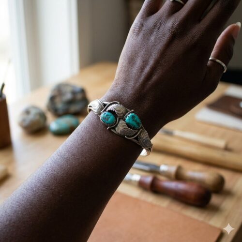Double Turquoise Navajo Bracelet