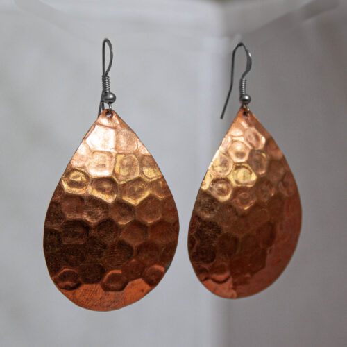 Hammered Copper Navajo Earrings