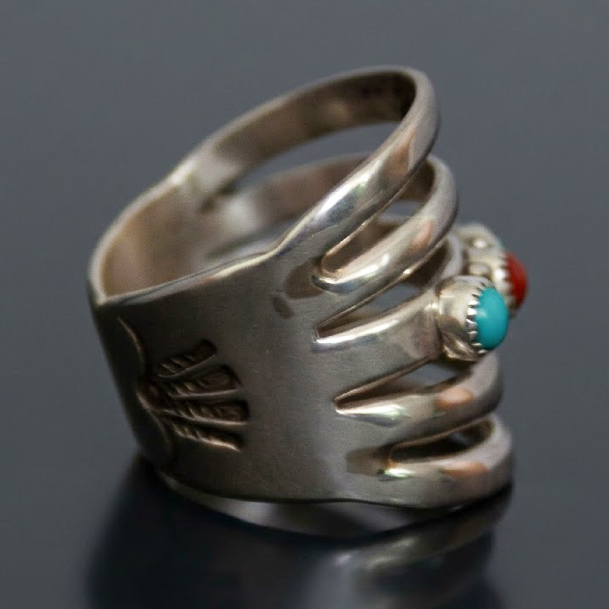 Multiband Turquoise Coral Ring - Image 3