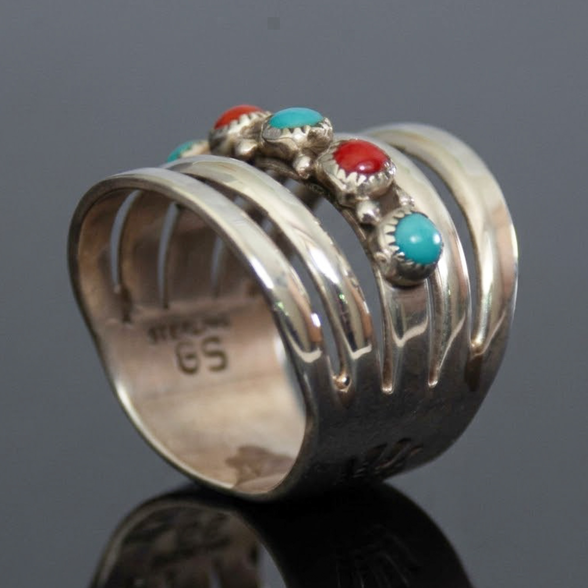 Multiband Turquoise Coral Ring - Image 6