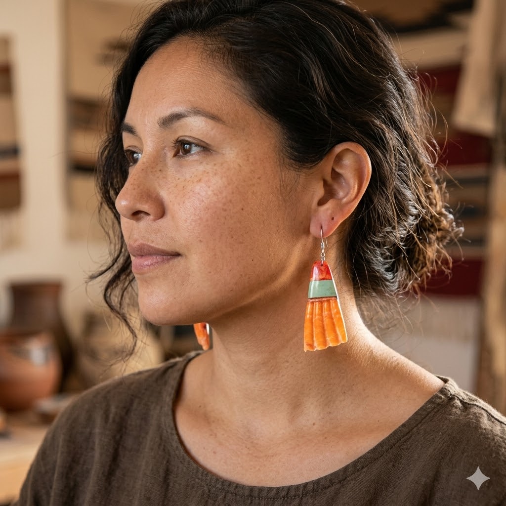 Native Shell Turquoise Earrings