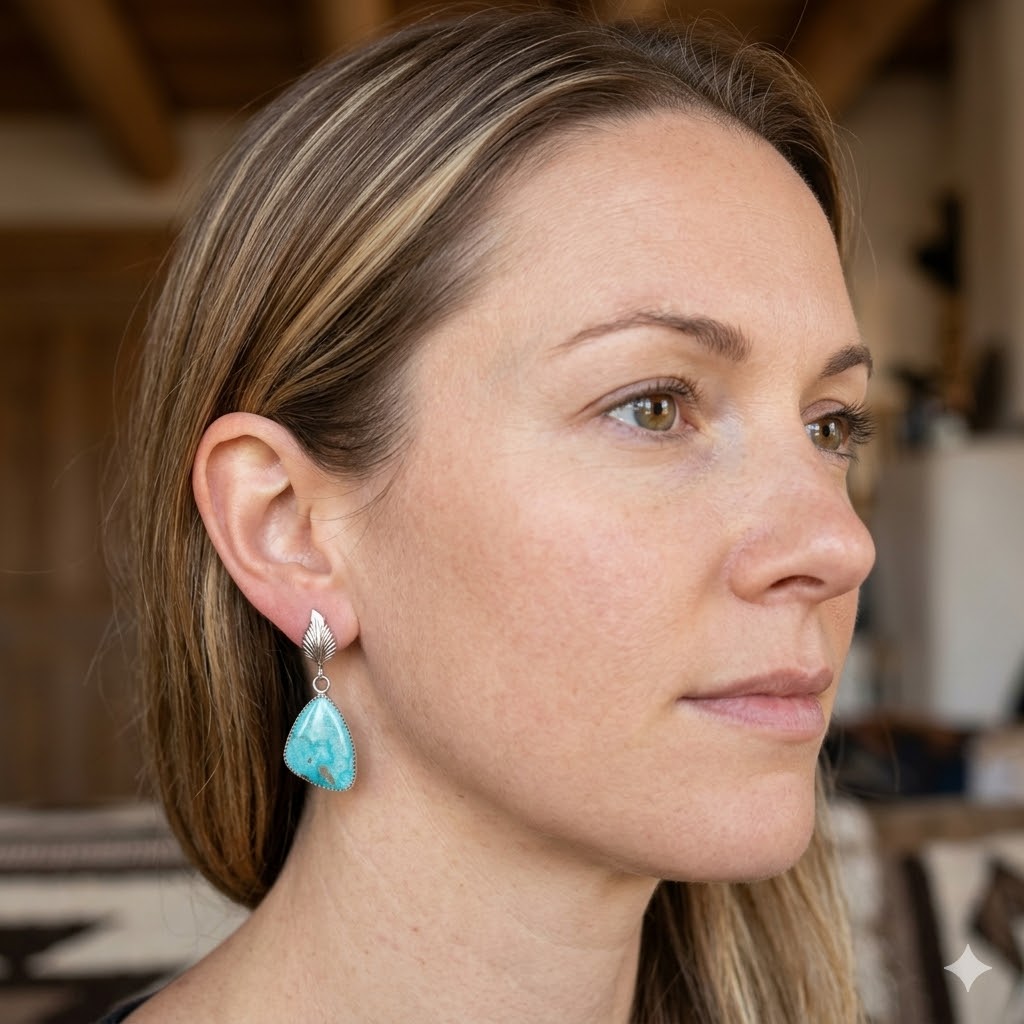 Richard Begay Turquoise Earrings