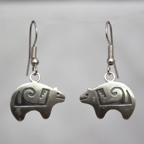 Silver Bear Navajo Earrings