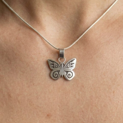 Silver Butterfly Navajo Pendant