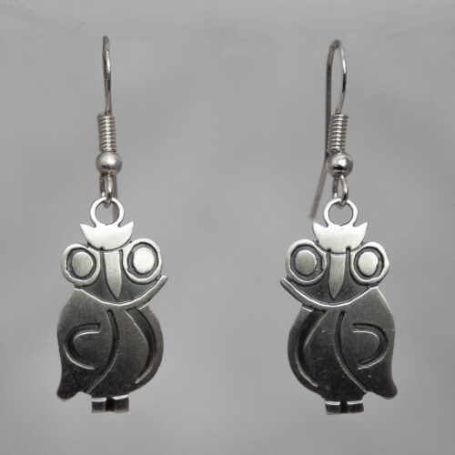 Silver Owl Earrings - Curve Design