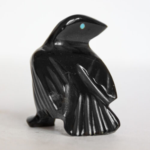 Small Black Crow Carving