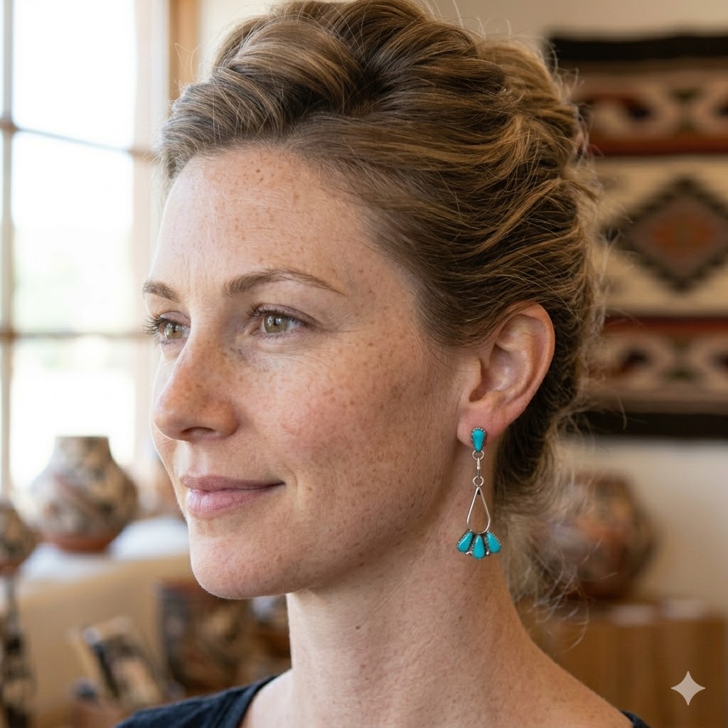 Small Delicate Turquoise Earrings