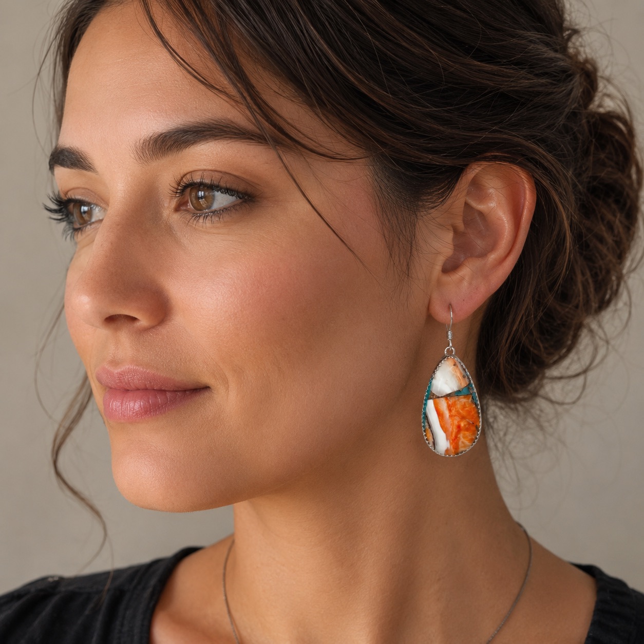 Spiny Oyster Turquoise Earrings