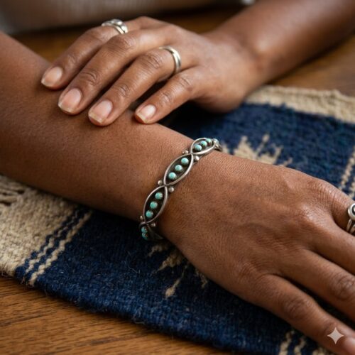 Turquoise Marquise Zuni Bracelet