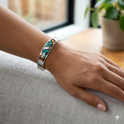 Zuni Inlay Booqa Bracelet