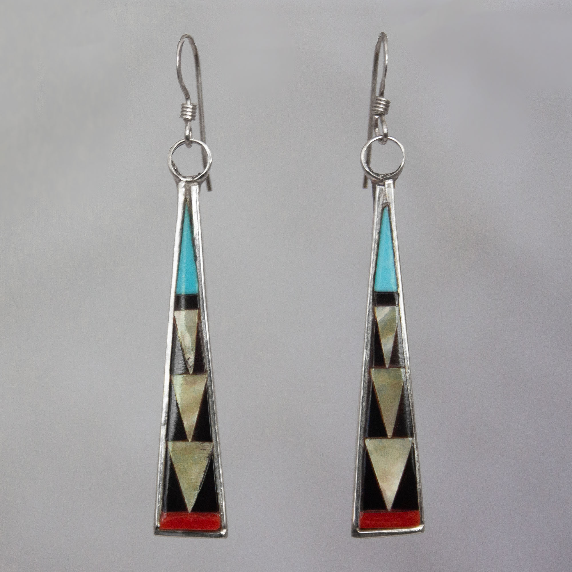 Zuni Inlay Yellow Arrow Earrings