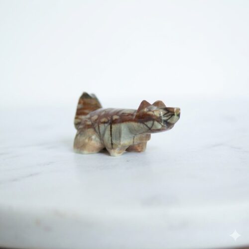 Zuni Jasper Wolf Carving