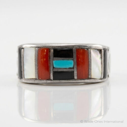 Zuni Ring Multicolour Inlay