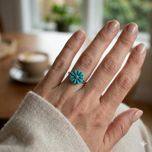 Zuni Turquoise Flower Ring