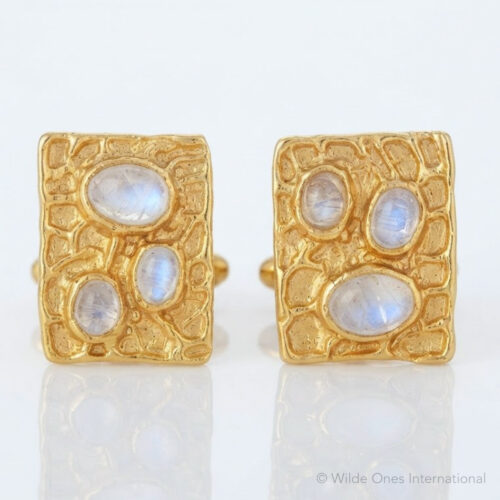 18K Gold Moonstone Cufflinks